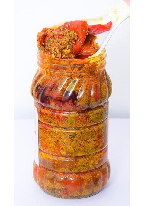 Rajasthani Swaad Red Chilli Pickle Homemade Lal Mirchi Ka Achaar Marwadi Desi Mirch Bharwa Achar | Jar Of 400 Grams