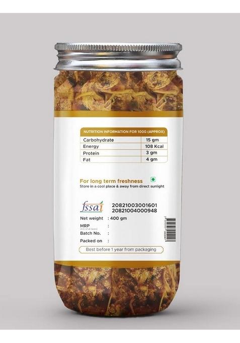 Kababi Marwadi Jackfruit Pickle Homemade Fresh Kathal Ka Aachar 400G Mother’S Recipe | Organic North Indian Healthy Traditional Home Made Achaar