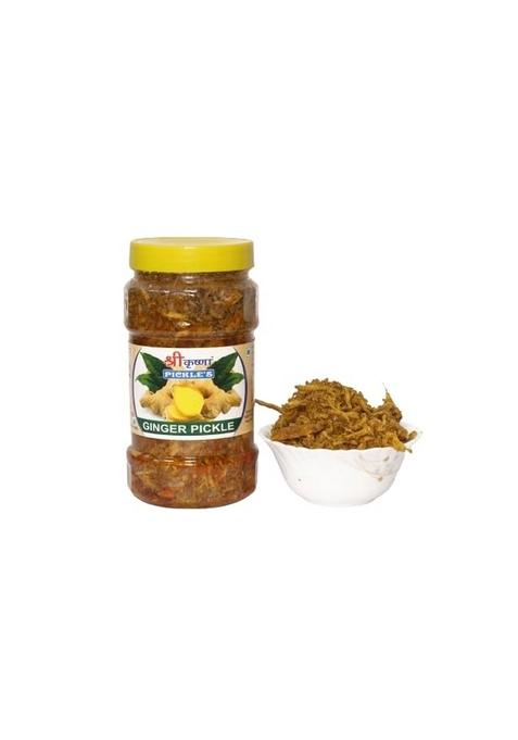 Shri Krishna Pickles Ginger Pickle Homemade In Fresh Mustard Oil Adrak Ka Achar No Preservatives Plastic Jar 400Gm
