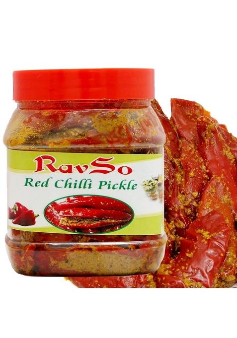 Ravso Red Stuffed Chilli Pickle 400Gm Homemade Lal Mirch Mirchi Ka Bharwa Achar Pickles In Mustard Oil Plastic Jar Pack 500Gm