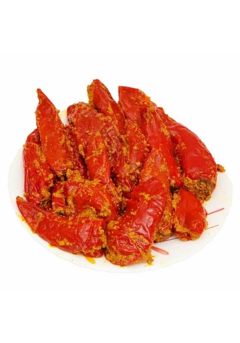 Ravso Red Stuffed Chilli Pickle 400Gm Homemade Lal Mirch Mirchi Ka Bharwa Achar Pickles In Mustard Oil Plastic Jar Pack 500Gm