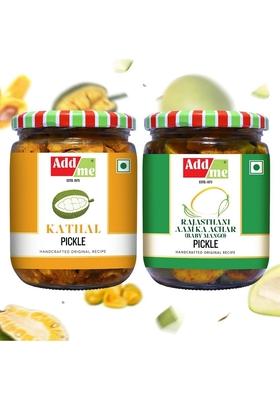 Add Me Kathal Rajasthani Mango Homemade Tasty Pickle Combo Achar 1Kg Glass Jar