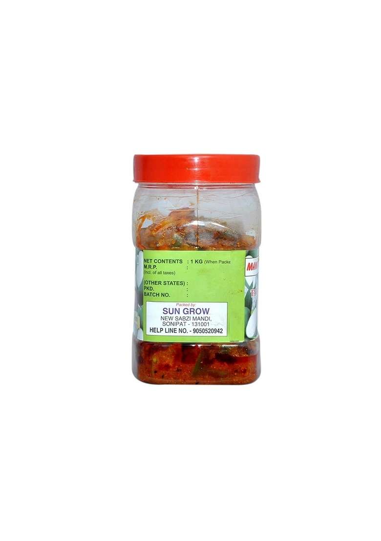 Sun Grow Home Hand Made Herbal Masala Organic Rajasthani Peeled Mango Pickle With Heeng Without Seed 1 Kg - Indya