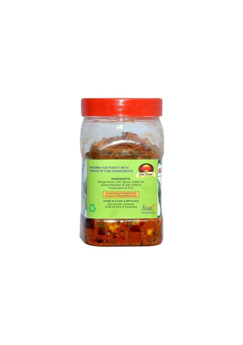 Sun Grow Home Hand Made Herbal Masala Organic Rajasthani Peeled Mango Pickle With Heeng Without Seed 1 Kg - Indya
