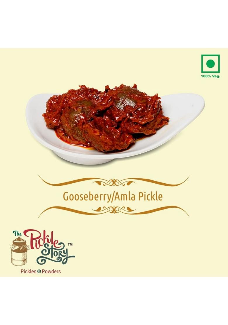 The Pickle Story Amla Gooseberry Authentic Homemade Green Pieces Tasty Salty Tangy And Spicy Amle Ka Achar Andhra Pickles Traditional South Indian Taste 500Gm Pouch
