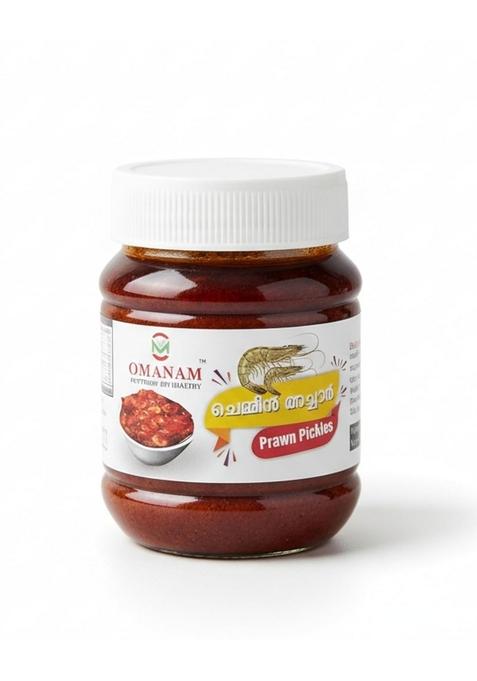 Omanam Prawn Pickle | Kerala Style Spicy Homemade Non Veg Ready To Eat Seafood Achar No Preservatives Natural Ingredients South Indian Traditional Taste – 250G Jar