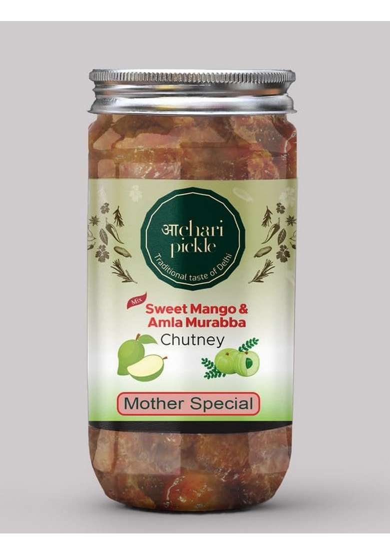 Achari Pickles Sweet Mango Chutney Amla Murabba Mix Mother Special 400 Gm Ghar Ka Achar - Indya
