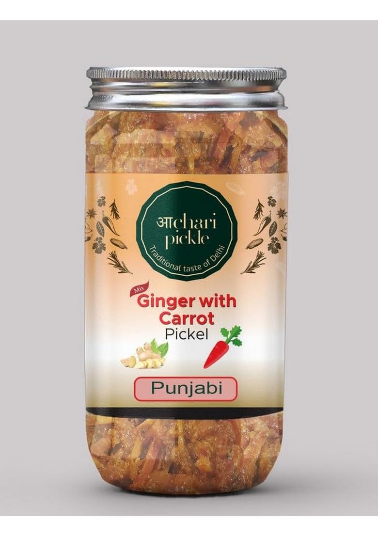 Achari Pickles Ginger With Carrot Mix Pickle Punjabi 400 Gm Ghar Ka Achar