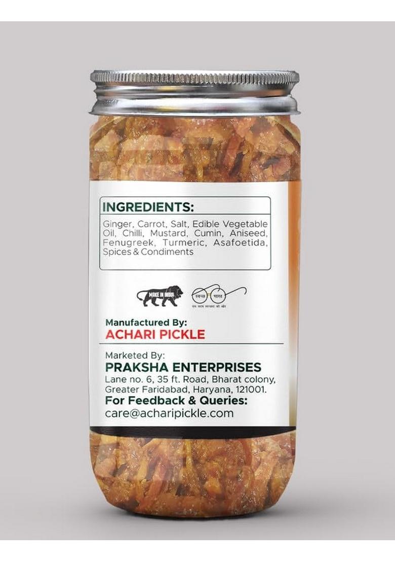 Achari Pickles Ginger With Carrot Mix Pickle Punjabi 400 Gm Ghar Ka Achar