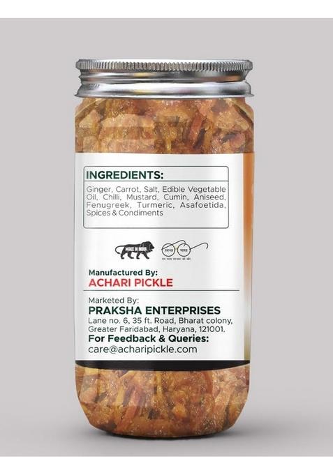 Achari Pickles Ginger With Carrot Mix Pickle Punjabi 400 Gm Ghar Ka Achar