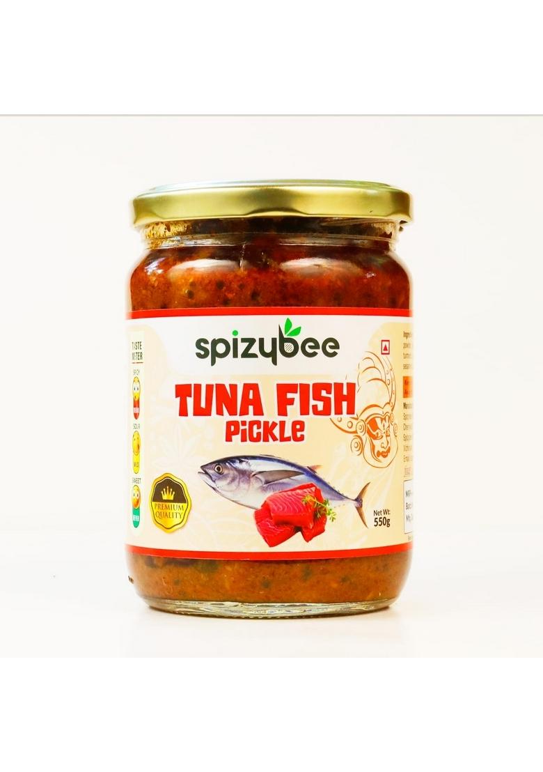 Spizybee Premium Tuna Fish Pickle | Authentic Kerala Style 550G Glass Jar Pack