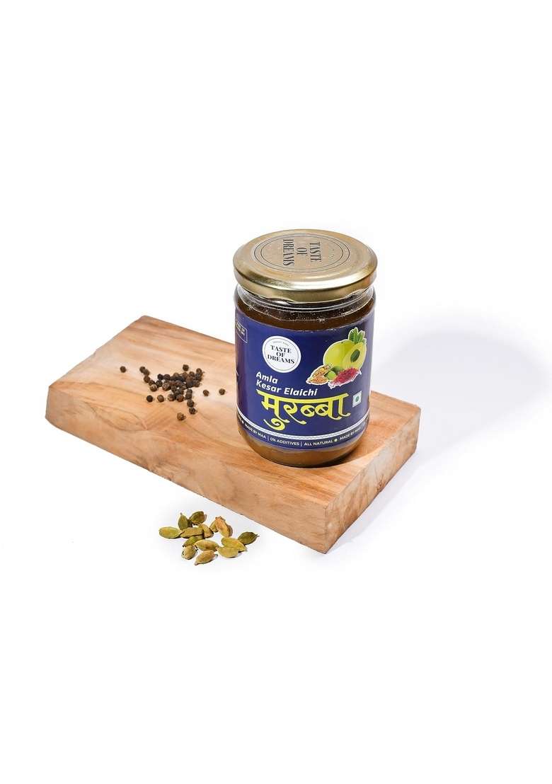 Taste Of Dreams Amla Kesar Elaichi Murabba 250G | Fresh Preserve Natural Sweet Tangy Vegetarian Indian Traditional - Indya