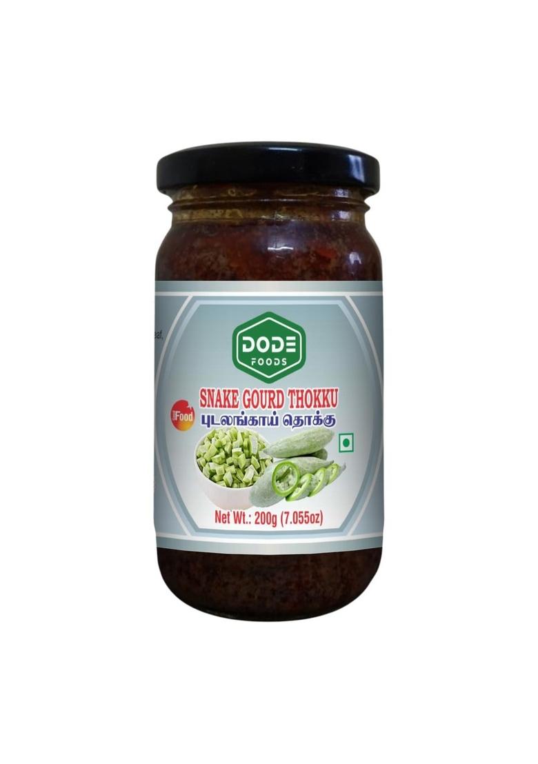Dode Foods Snake Gourd Thokku 200G | Traditional South Indian Pickle Style Fiber Rich Healthy Authentic Taste Spicy Tangy Condiment For Meals