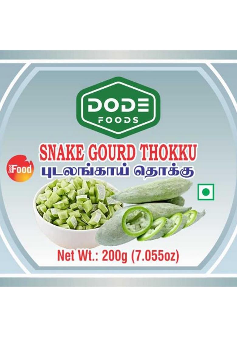 Dode Foods Snake Gourd Thokku 200G | Traditional South Indian Pickle Style Fiber Rich Healthy Authentic Taste Spicy Tangy Condiment For Meals