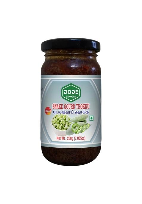 Dode Foods Snake Gourd Thokku 200G | Traditional South Indian Pickle Style Fiber Rich Healthy Authentic Taste Spicy Tangy Condiment For Meals