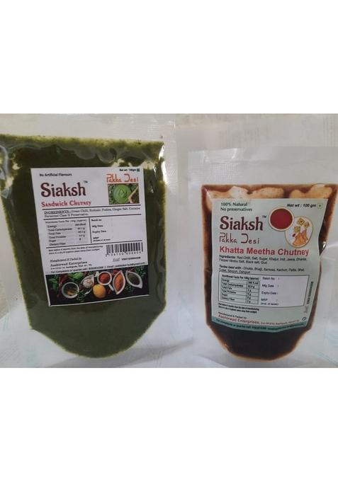 Siaksh Sandwich Chutney Khatta Meetha Combo 100Gm Each Pack Of 2