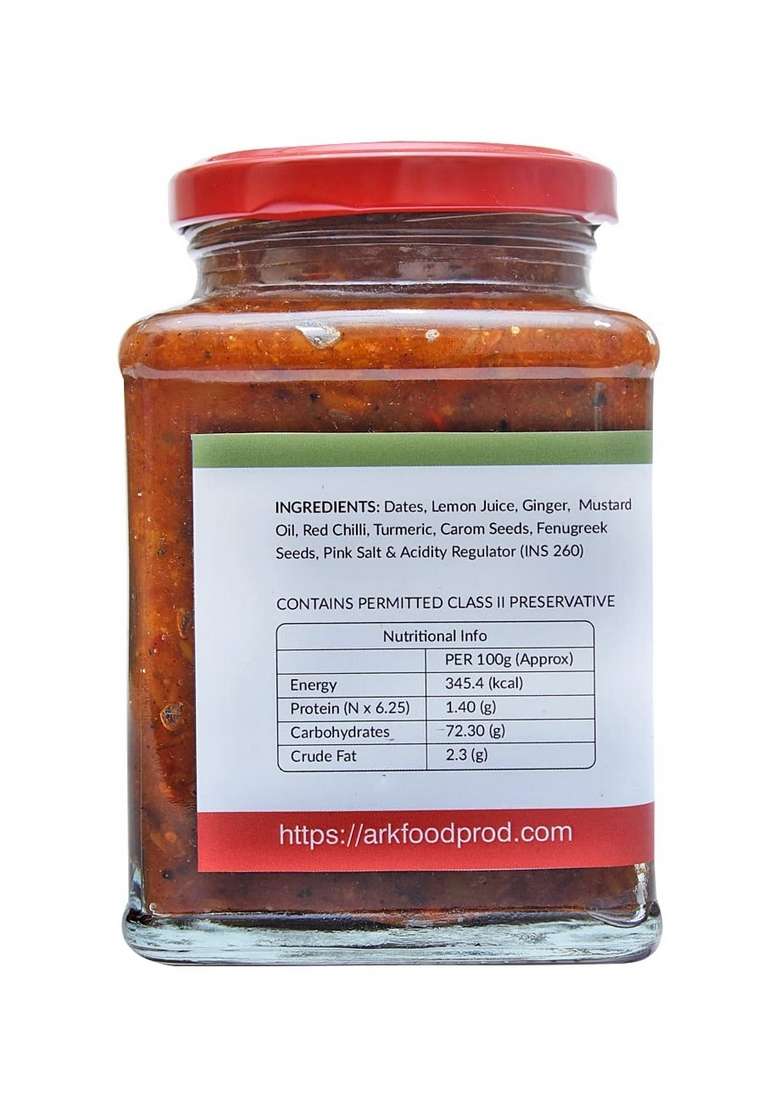 Arkos Homemade Dates Pickle 400 Indian Traditional Khajoor Ka Achaar | 100 Natural Ingredients Taareekh No Added Sugar Artificial Flavours And Colors - Indya