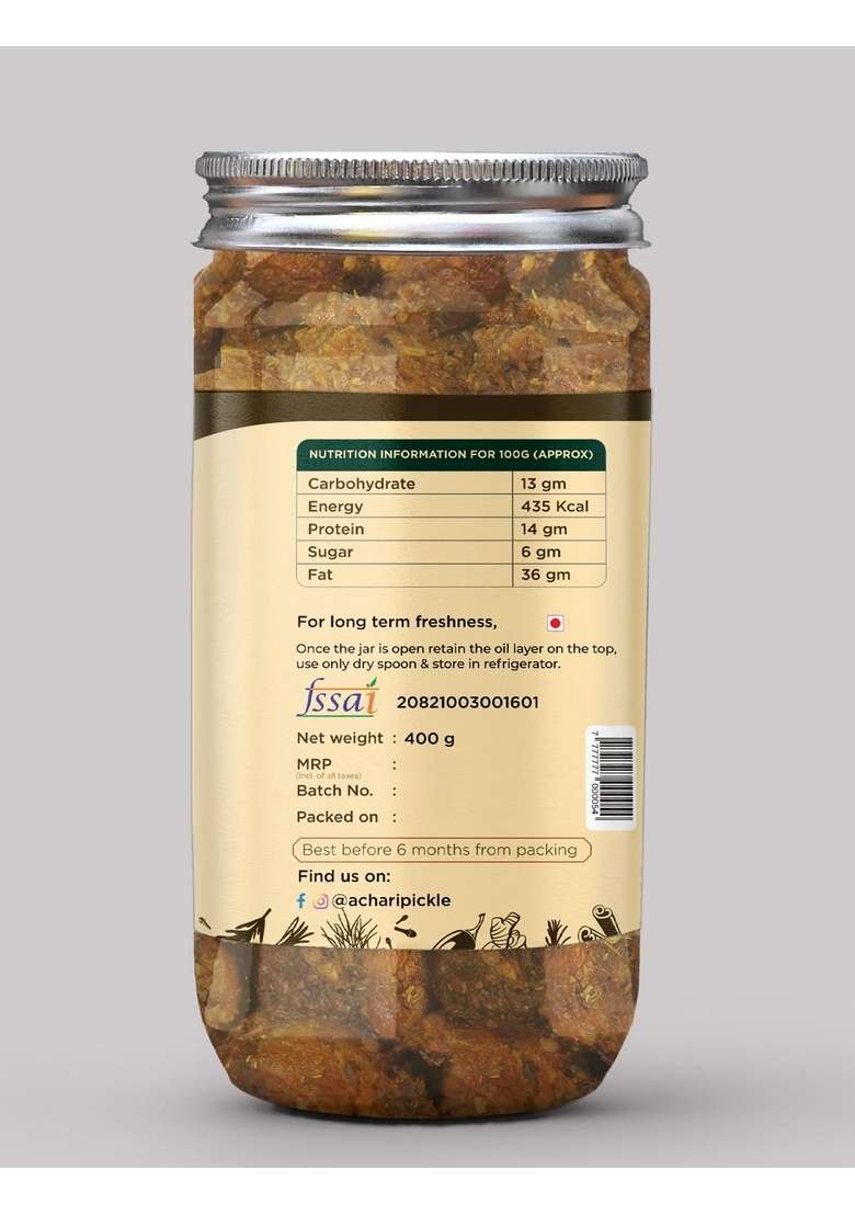 Achari Pickle Mutton Kabab Combo 400 Gm Non Veg Achar Chicken - Indya