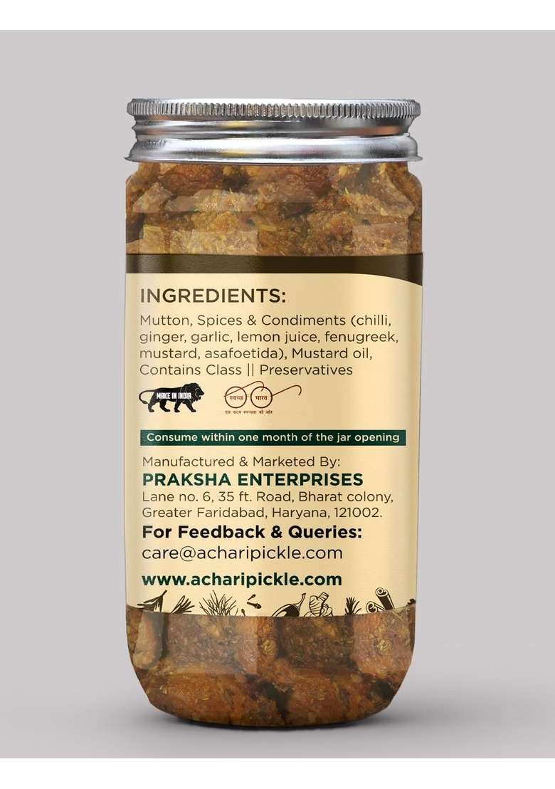 Achari Pickle Mutton Kabab Combo 400 Gm Non Veg Achar Chicken - Indya