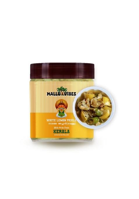 Mallu Vibes Homemade Kerala White Lemon Pickle Velutha Naranga Achar | Mild Tangy South Indian 400G