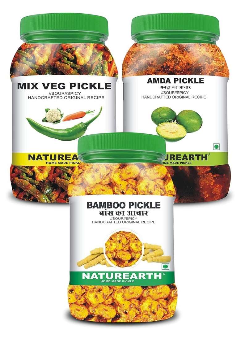 Naturearth 100 Natural Bamboo Pickle Amda Mix Veg 600 G Primium Quality Achar - Indya