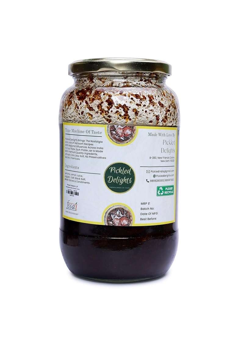 Pickled Delights Khatta Meetha Nimbu Lemon Pickle Flavour Sweet Tangy 1000 Grams - Indya