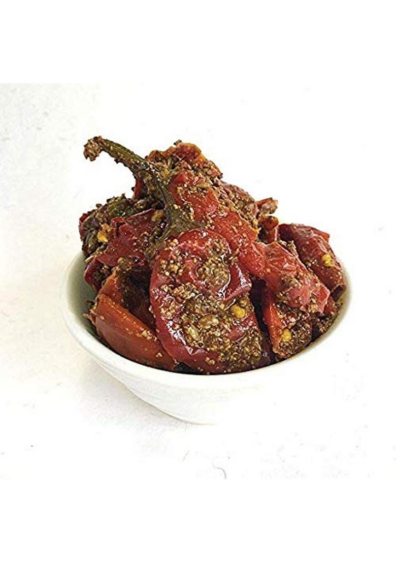 Sun Grow Combo Organic Home Made Punjabi Mango Pickle 1Kg Stuffed Banarasi Red Chilli