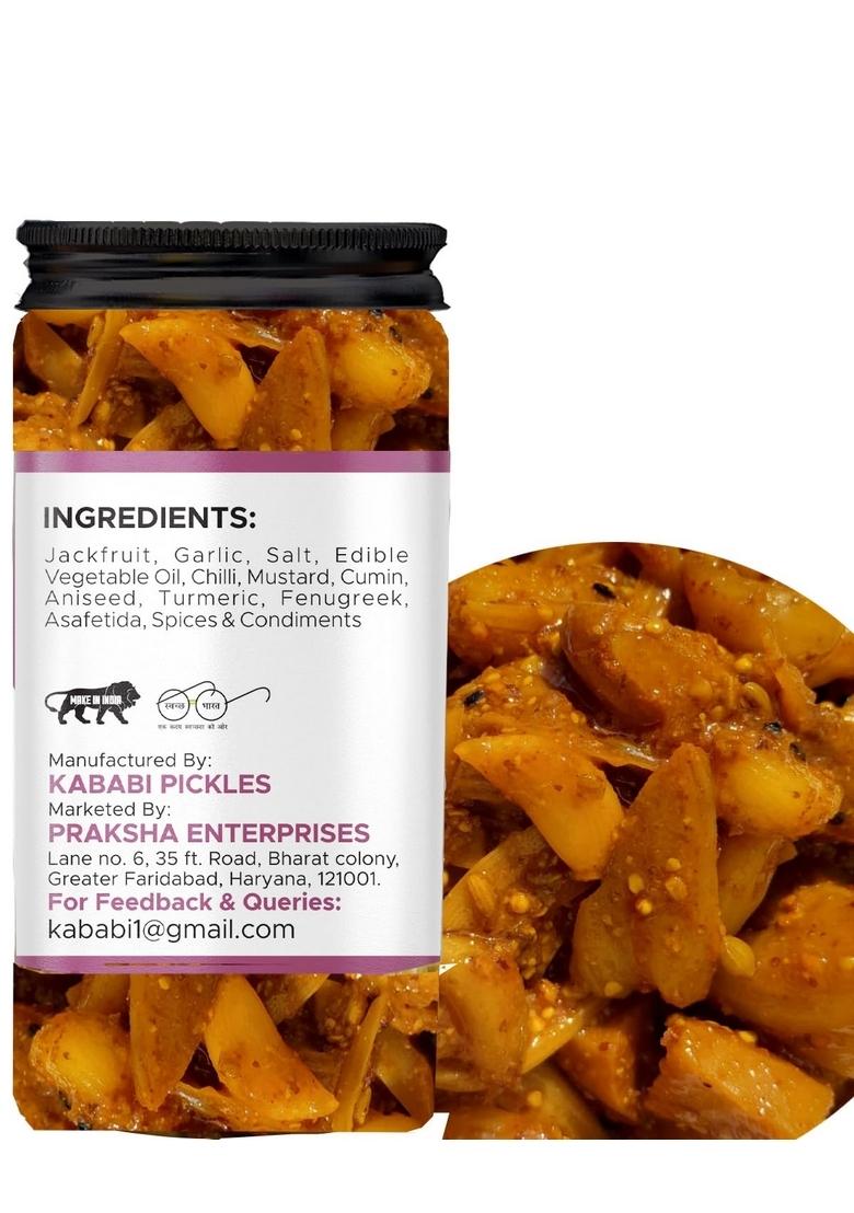 Kababi Lucknowi Kathal Lehsun Ka Achar I Homemade Tasty Pickle 400 Gm Jackfruit Garlic Taste Bhi Health Organic