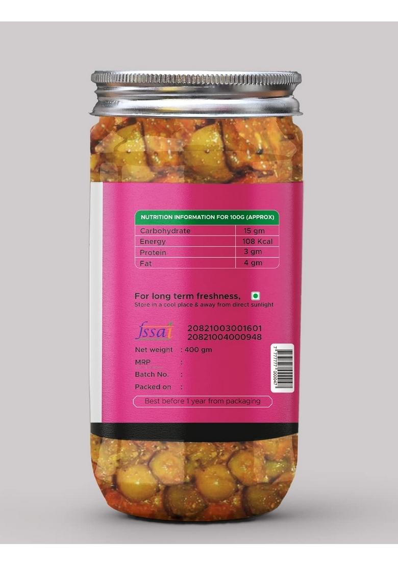 Achari Pickles Lucknawi Mix Vegetable Pickle Homemade Aachar 400G Mother’S Recipe | Organic North Indian Healthy Traditional Home Made Achaar