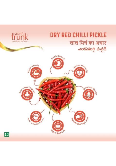 Nature'S Trunk Dry Red Chilli Pickle 500G Hdpe Jar | Lal Mirchi Ka Achar With Anti Oxidants Nutrients Pure Healthy Homemade Traditional Pandu Mirapakaya Pachadi