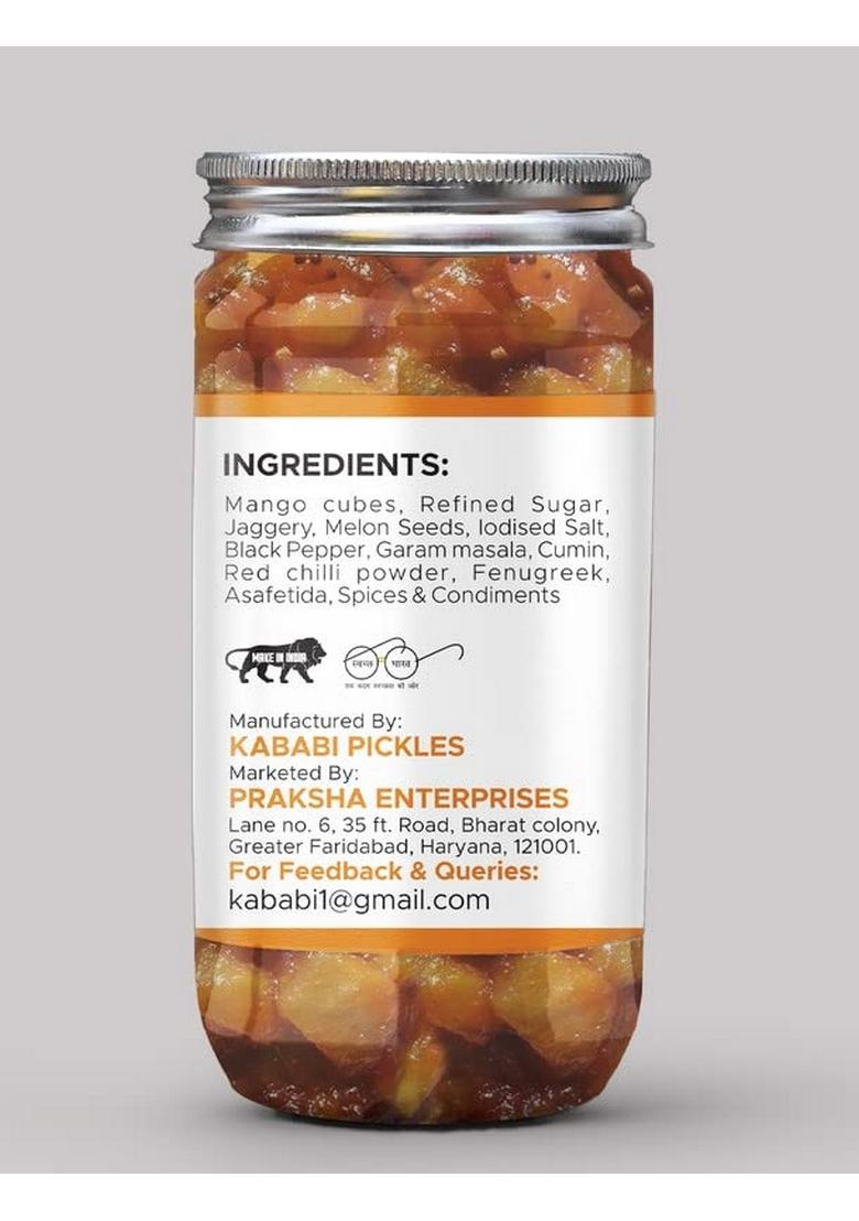 Kababi Punjabi Sweet Mango Pickles 400Gm Murabba Galka Meetha Aam Ka Achar Mother’S Recipe | Organic North Indian Pickle| Traditional Home Made Achaar
