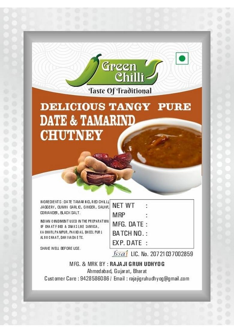 Green Chilli Traditional Indian Chutney Set Date Tamarind Garlic Red Sweet Varieties 100 80 90 Grams Pack Of 4