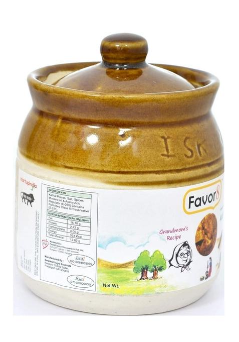 Favor8 Jackfruit Pickle Traditional Kathal Ka Achaar Homemade Banarasi Recipe Masaledar Made By Khachi Ghani Mustard Oil Ceramic Jar 400Ml Pack Of 2X350G