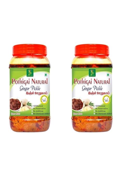 Pothigai Natural Combo Ginger Pickle 1Kg Pure Home Made No Additives Preservatives 100 Pack Of 2