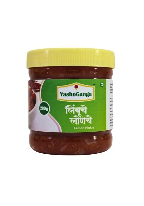 Yashoganga Lemon Pickle 200G — The Classic Taste Of Home | Prepared From Tangy Sweet Limes Homemade Style Nimbu Achar With Authentic Indian Spices Traditional For Meals Snacks
