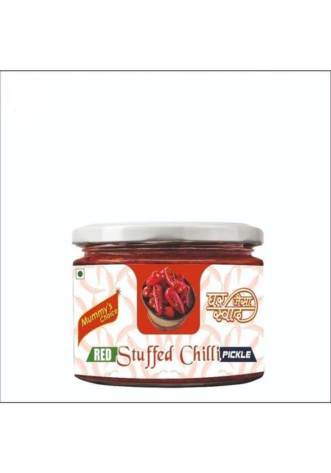 Mummy'S Choice Stuffed Red Chilli Pickle 250G Homemade | Traditional Indian Achar Less Oil Bharva Lal Mirchi Ka Home Made In Fresh Mustard With Natural Methods Preservative Free Glass Jar