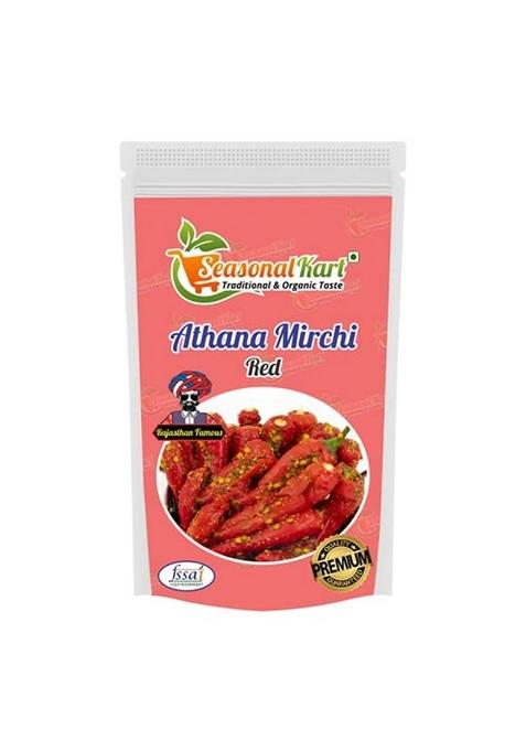 Seasonalkart Seasonal Kart Homemade Red Athana Mirchi Achar 400 Gms |Rajasthani Special Mirch Pickles Pack Of 1 X 400Gm