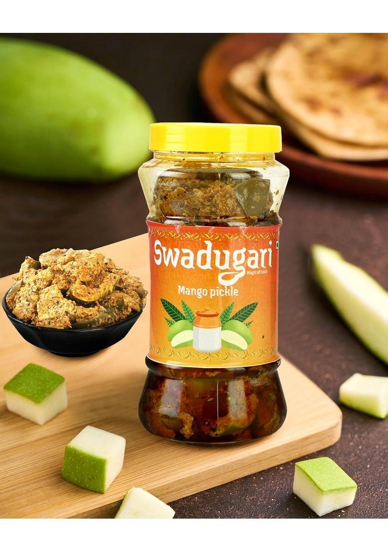 Swadugari Mango Pickle 400 Gm | Homemade Pickles Traditional Aam Ka Achar Less Oil No Chemicals Preservatives