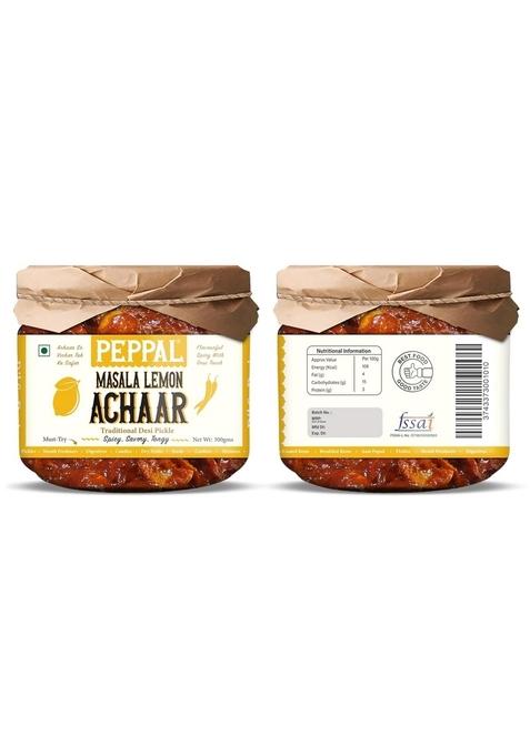 Peppal Masala Lemon Pickle Authentic Flavor 300Gm 2 X 300 G