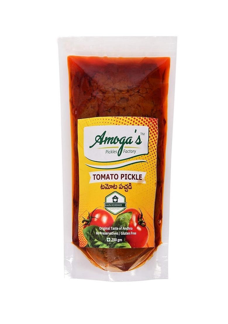 Amoga'S Pickles Factory Tomato Pickle Tamaatar Ka Achaar And Mango Aam Andhra Style Authentic 100 Homemade 400 Gm Pack Of 2 200 Each