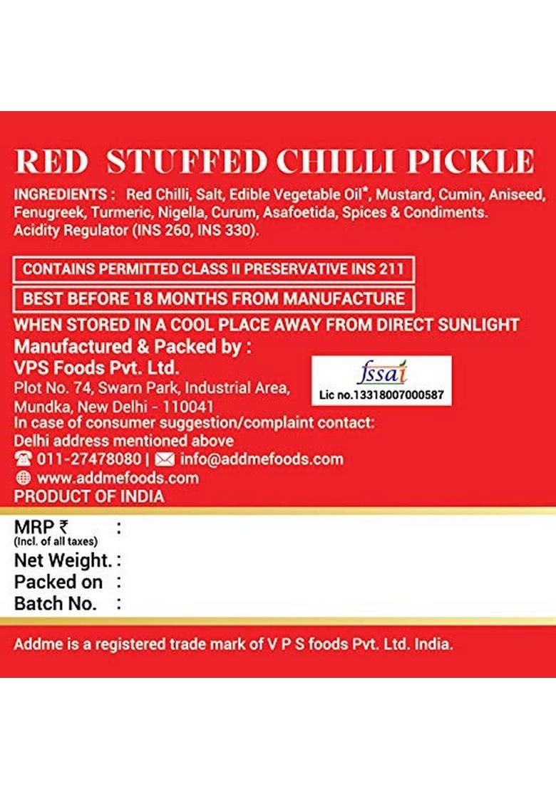 Add Me Amla Pickle 500Gm Homemade Amle Ka Achar 500G Immunity Booster Red Stuffed Chilli Lal Mirch Pickles Glass Jar