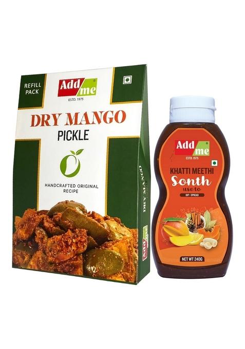 Add Me Dry Mango Pickle 1Kg Less Oil Aam Ka Achar 240G Sweet Khatti Meethi Sonth Bhelpuri Pani Puri Chutney