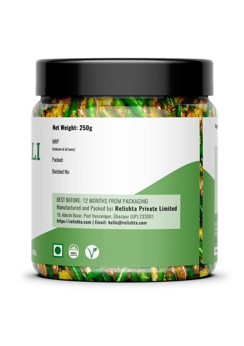 Relishta Green Chilli Amla Pickle Hari Mirch Achar 2X250G Premium Less Oil Homemade Combo Handcrafted Traditional Taste