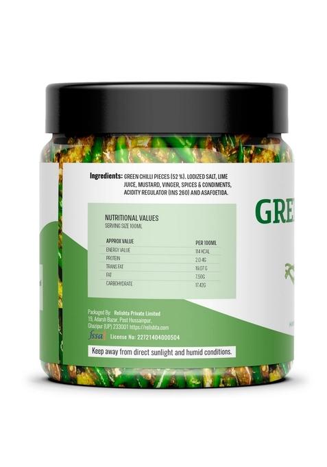 Relishta Green Chilli Amla Pickle Hari Mirch Achar 2X250G Premium Less Oil Homemade Combo Handcrafted Traditional Taste