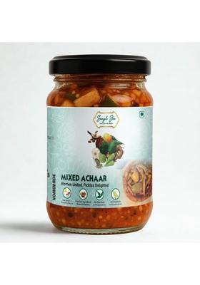 Singhjee Homemade Indian Mixed Pickle | Traditional Achar With Mango Lime Chili Spicy Tangy No Preservatives 500G Glass Jar