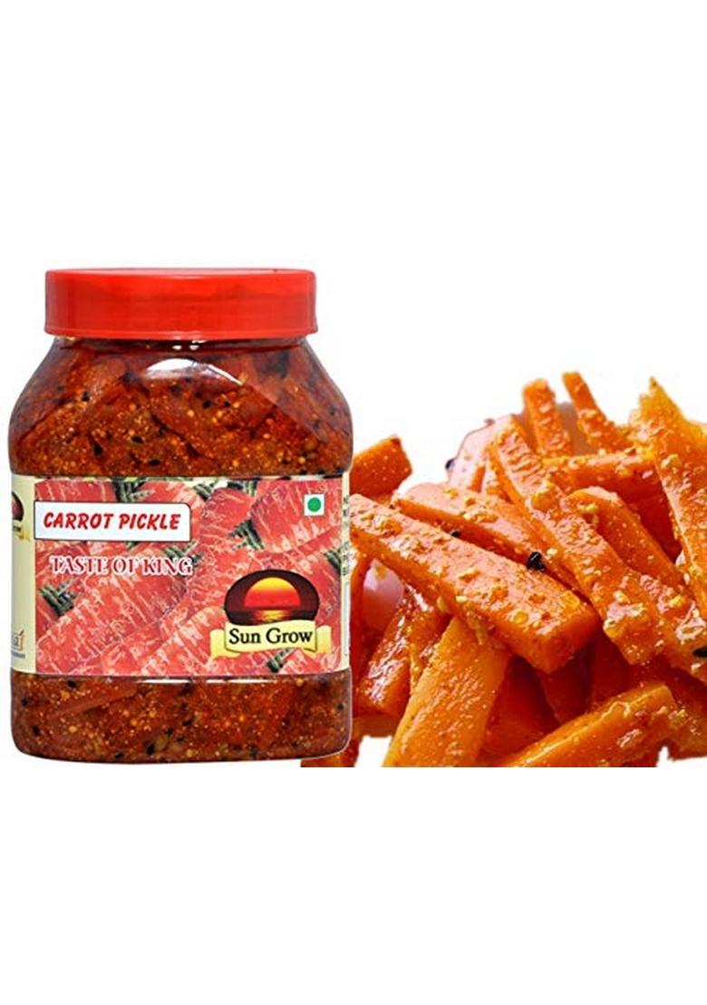 Sun Grow Food Punjabi Pickle Home Made Natural Carrot Pickles 1Kg ||Traditional Flavor Tasty Spicy ||
