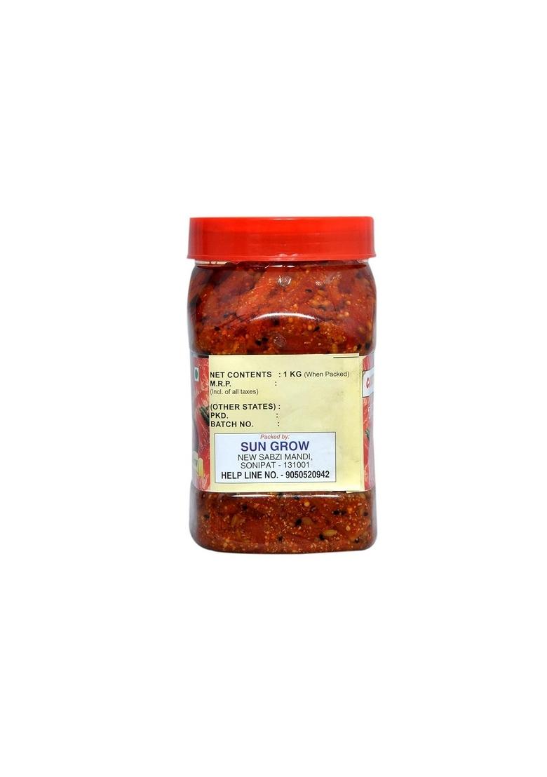 Sun Grow Food Punjabi Pickle Home Made Natural Carrot Pickles 1Kg ||Traditional Flavor Tasty Spicy ||