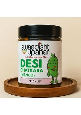 Swaadisht Upahar Desi Mango Pickle | Authentic Bihar Recipe Spicy Tangy Kick Handcrafted Sun Dried 100 Natural 250 Gram Pack
