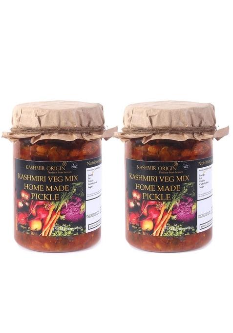 Kashmir Origin Kashmiri Mixed Veg Pickle Mix 500 Grams Each Pack Of 2 1 Kg | Homemade With Zero Preservatives| No Artificial Colors Flavors Experience
