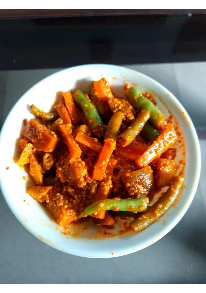 Veganic Mix Pickle | Handmade Achar Ready To Eat Premium Mixed Pickel 400 Gm